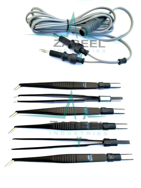 6 X Bipolar Forceps Straight 12CM & 3 MTR Cable Veterinary instruments CE
