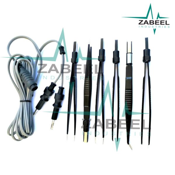 6 X Bipolar Forceps 3 X Str & 3 Cvd 14CM & 3 MTR Cable Vet instruments