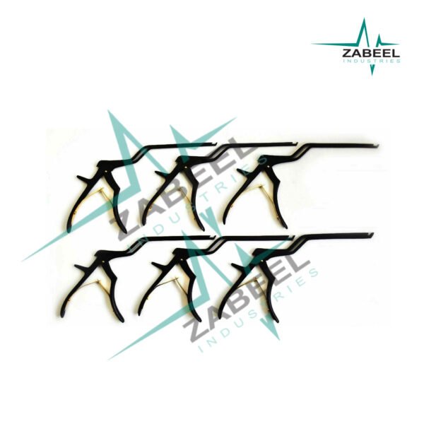 Karrison Rongeur Bayonet Angled 1,2,3,4,5,6 MM Bite 45 Degree Angled Lot of 6 By ZaBeel Industries