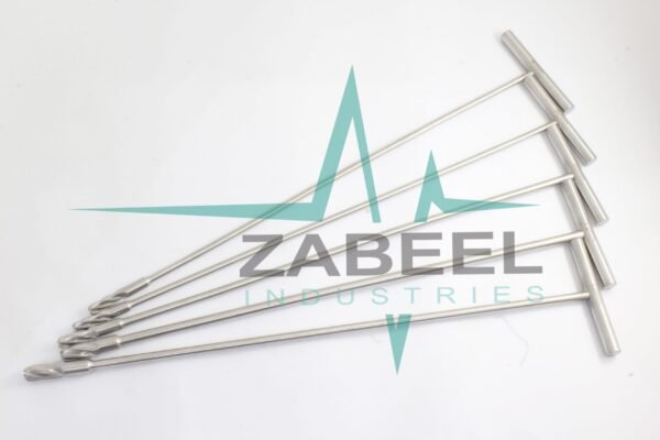 Cannulated Reamer in T- Handle 8 mm to 12 mm set of 5 pcs Orthopedic instruments