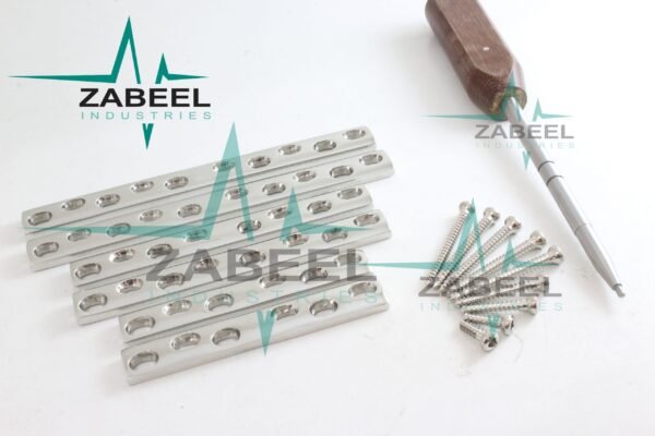 4.5mm DCP Broad Plates & Cortical Screws Self Tapping Set of 129 PCs Ortho Vet ZPS-5070