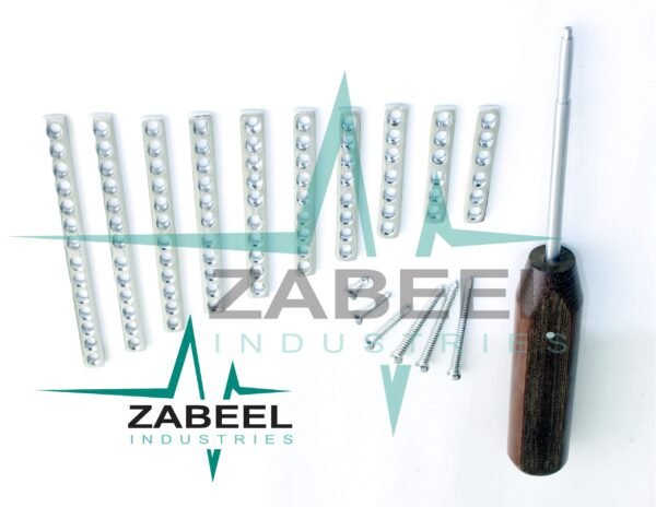 2.0mm DCP Bone Plates & Cortical Screws Self Tapping Set of  111 PCs Ortho Vet ZPS-5062