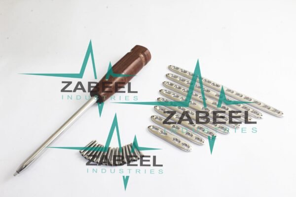 3.5mm LCP (Locking Compression Plate) & Locking Screws & Screw Driver Set of 109 Pcs Ortho/Vet Instrument by ZaBeel Industries