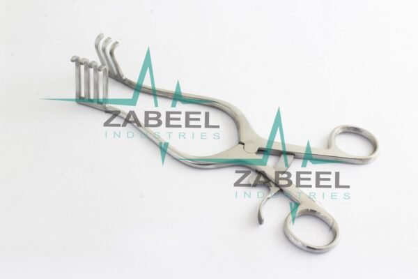Adson Self Retaining Retractor 3 x 4 Blunt Prongs (5 cm Prongs) 20 cm By Zabeel