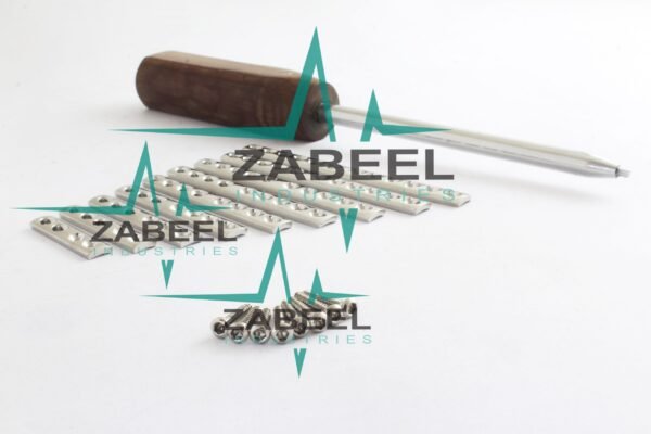 2.4mm DCP (Dynamic Compression Plate) & Cortical Screws & Screw Driver Set of 100 Pcs Ortho/Vet Instrument by ZaBeel Industries