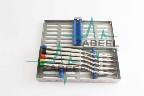 Set of 5 Sinus Lift Osteotome Kit Offset Concave Tips Dental Implant W/ Cassette by ZaBeel Industries