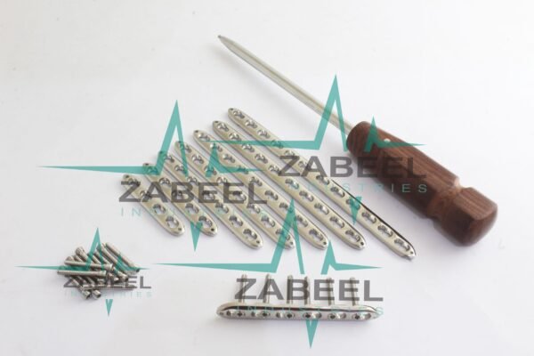 3.5mm LCP (Locking Compression Plate )Plates & Locking Screws Set of 109 Pieces  Small Fragments 316L Steel ZaBeel by ZaBeel Industries