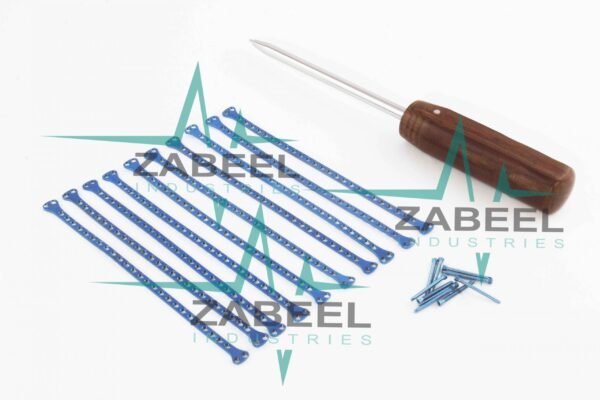 1.5mm Double T Head locking Cuttable Malleable Plate Veterinary Implants 10 PCs Set by ZaBeel Industries