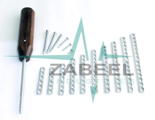 2.4mm DCP Bone Plates & Cortical Screws Self Tapping Set of  111 PCs Ortho Vet ZPS-5064