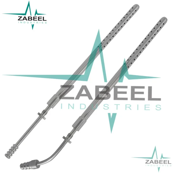 2 Poole Suction Tube 23FR (7.6mm) Curved and Straight By ZaBeel Industries