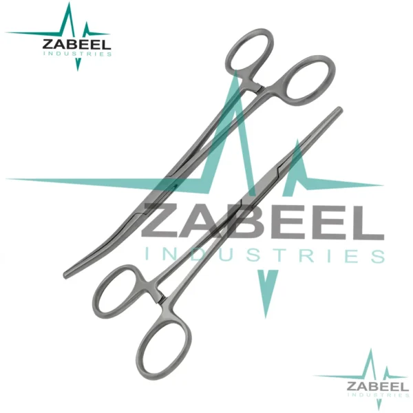 2 Pcs Carmalt Forceps Set 8″ (20.3cm) Straight & Curved By ZaBeel Industries
