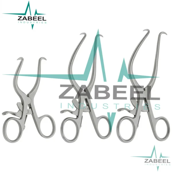 3 Pcs Gelpi Retractor Set 3.5″, 5.5″ 7″ Sharp Tips with Grip Lock By ZaBeel Industries