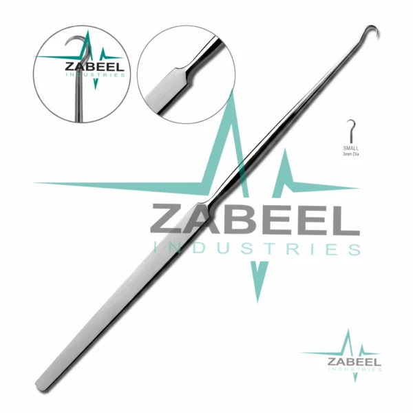 Gillies Skin Hook 7″ Small 3mm Dia Sharp Round Tip By ZaBeel Industries