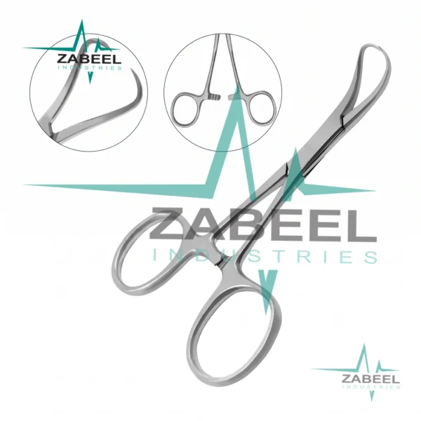 Backhaus Towel Clamp Forceps 3.5″ (3.9cm) Curved Pointed Jaws By ZaBeel Industries