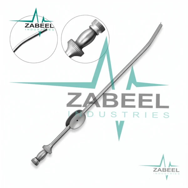 Adson Suction Tube 6″ with Finger Valve & Obturator 11 FR (3.6mm) By ZaBeel Industries