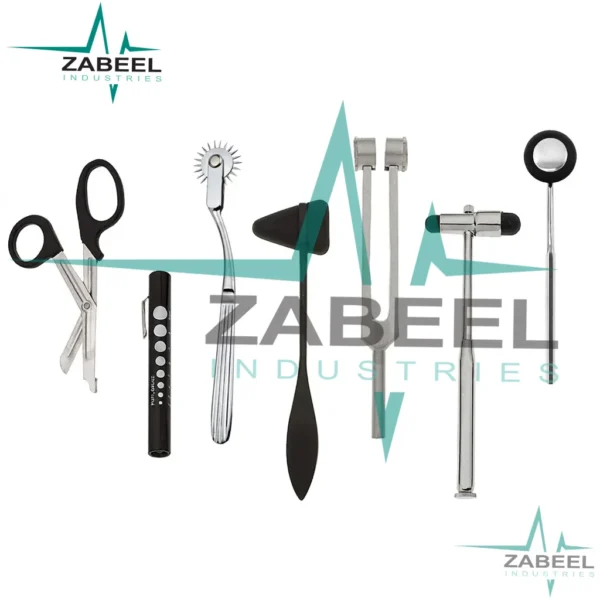 7 Pcs Neurological Percussion Reflex Taylor Buck Hammer Pinwheel Diagnostic Set By ZaBeel Industries