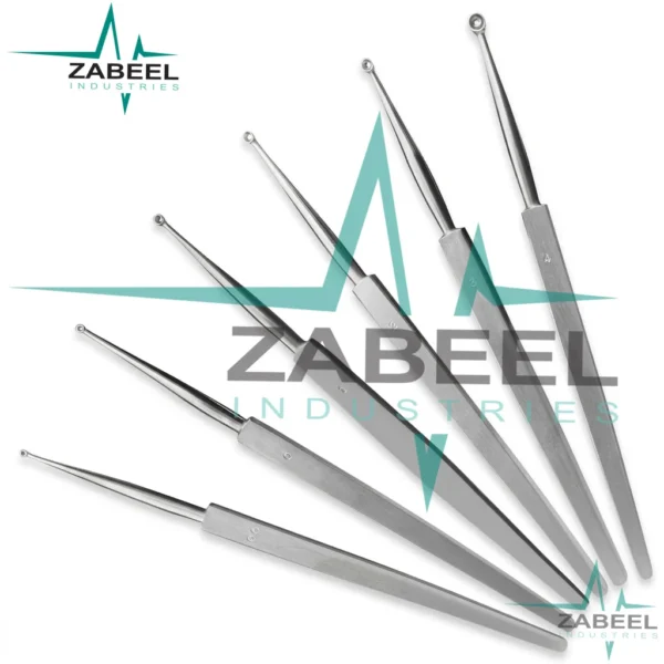 6 Pcs Meyhoefer Chalazion Curettes Set 1mm-3.5mm Flat Handle 5″ By ZaBeel Industries