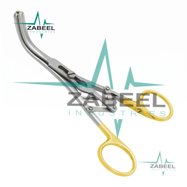 10 Laborde Tracheal Dilator Forceps 5.5″ 3 Prong with Gold Handle By ZaBeel Industries
