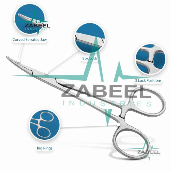 10 Pcs Mosquito Hemostat Locking Forceps 5″ Curved By ZaBeel Industries