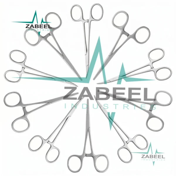 10 Pcs Mosquito Hemostat Forceps Set 5″ Straight + Curved By ZaBeel Industries