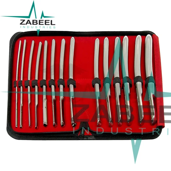 14 Pcs Hegar Uterine Dilator Sounds Set 7.5″ Single Ended 4mm-17mm By ZaBeel Industries