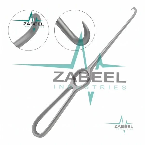 Volkman Hook Retractor 8.5″ Sharp 1 Prong with Ring Handle By ZaBeel Industries
