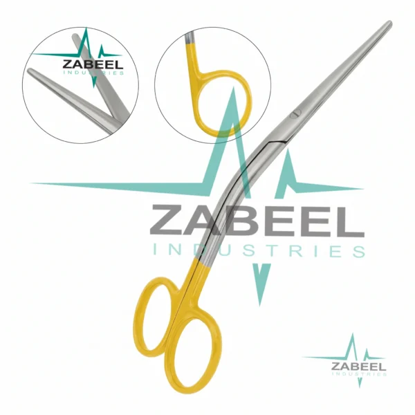 T/C Cottle Dorsal Scissors 6″ Angled Shanks with Gold Handle By ZaBeel Industries
