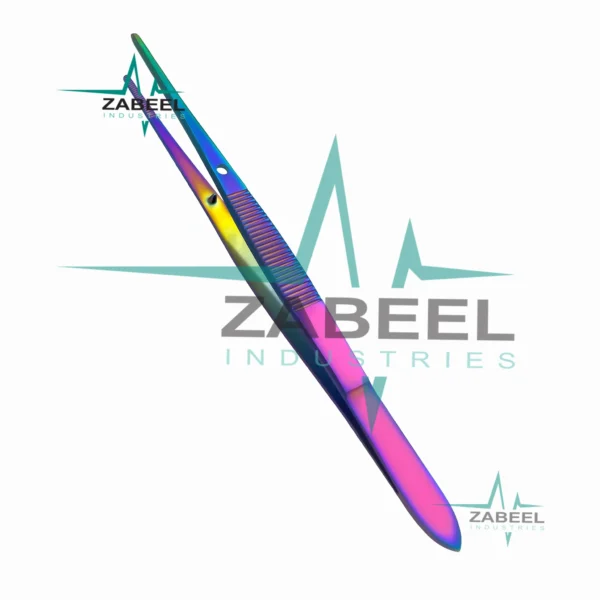 Rainbow Iris Forceps 4″ Serrated Straight By ZaBeel Industries