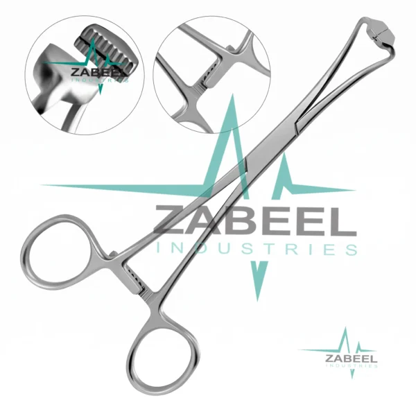 Peers-Bertram Towel Forceps 5.75″ Serrated Tips with Grooves By ZaBeel Industries