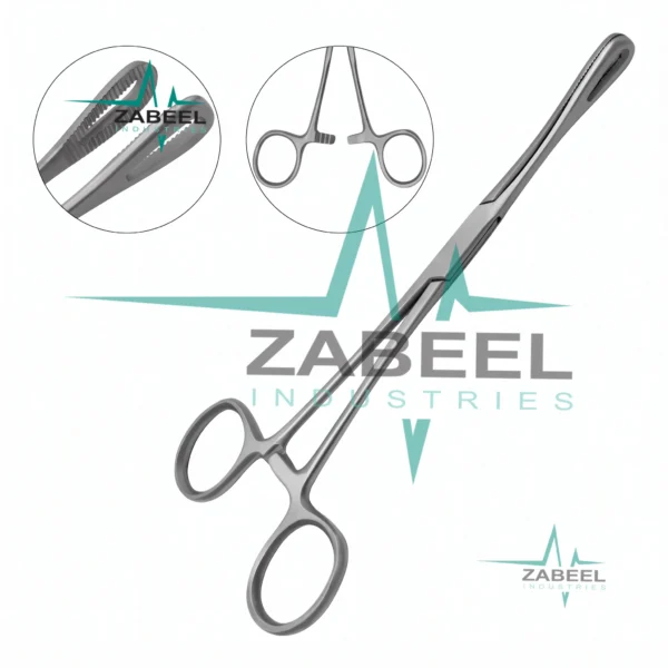 Rampley Sponge Holding Forcep 7″ Straight Serrated Jaws By ZaBeel Industries