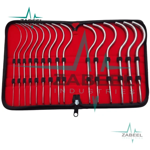 Guyon Urethral Bougies, Gynecology Dilators Urethral Sounds Curved Set of 15 Pcs By ZaBeel Industries