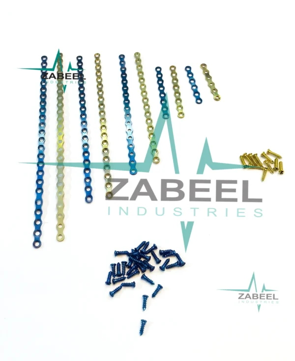 10pcs Mini Stright plate Titanium With Screw 60pcs 6,8,16,20,24holes 2.0mm By ZaBeel Industries