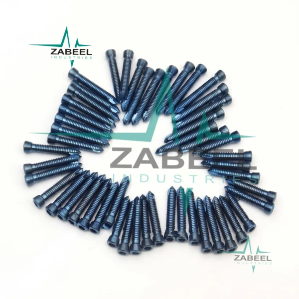Locking (safety Lock) Titanium Blue 2.0mm Hex Screws Self Tapping 50 Pcs By ZaBeel Industries