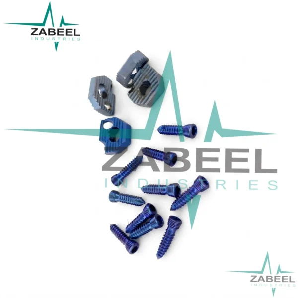 Locking 7mm CERVICAL FUSION SPINE CAGE with SCREWS, 31Pcs (Titanium grade 5) By ZaBeel Industries