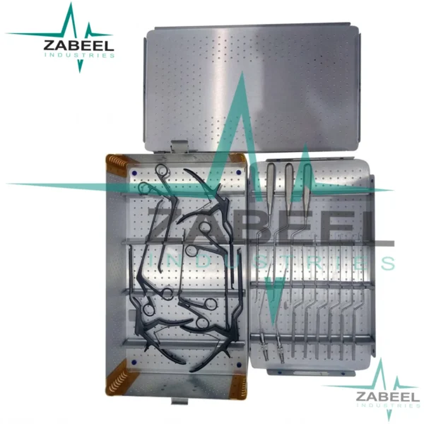 Microdiscectomy spine surgery instruments with box By ZaBeel Industries