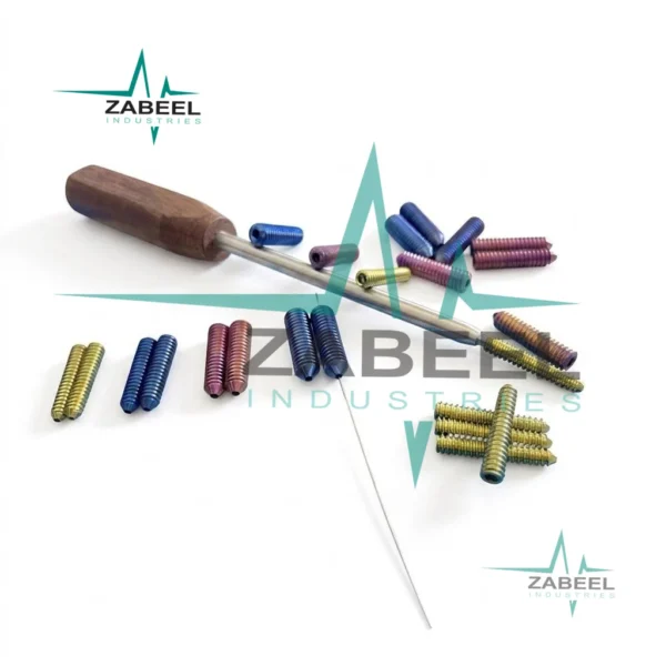 ACL Interference Screws Dia 9mm Length 20 to 35mm 21Pcs Titanium grade 5 By ZaBeel Industries