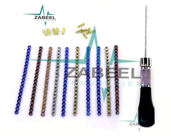 Maxillofacial 2.0mm 10 Plates 20 Hole With 80 Crosshead Screws 1 Screwdriver Set By ZaBeel Industries