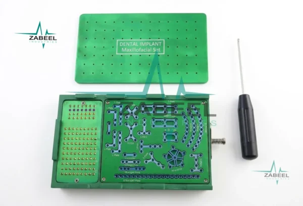 Maxillofacial CMF Mini Plates Reconstruction Plates & Screws Titanium 2.0mm kit By ZaBeel Industries
