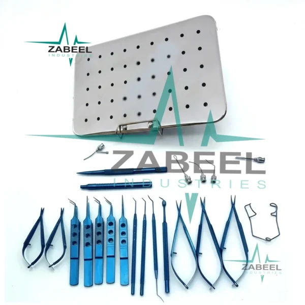 Eye Cataract Titanium Set 21 PCS Ophthalmic Surgical Instruments Set With Box By ZaBeel Industries