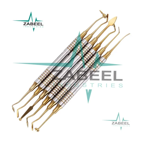 Dental Composite Filling Instrument Gold Titanium Coated Restorative Kit By ZaBeel Industries