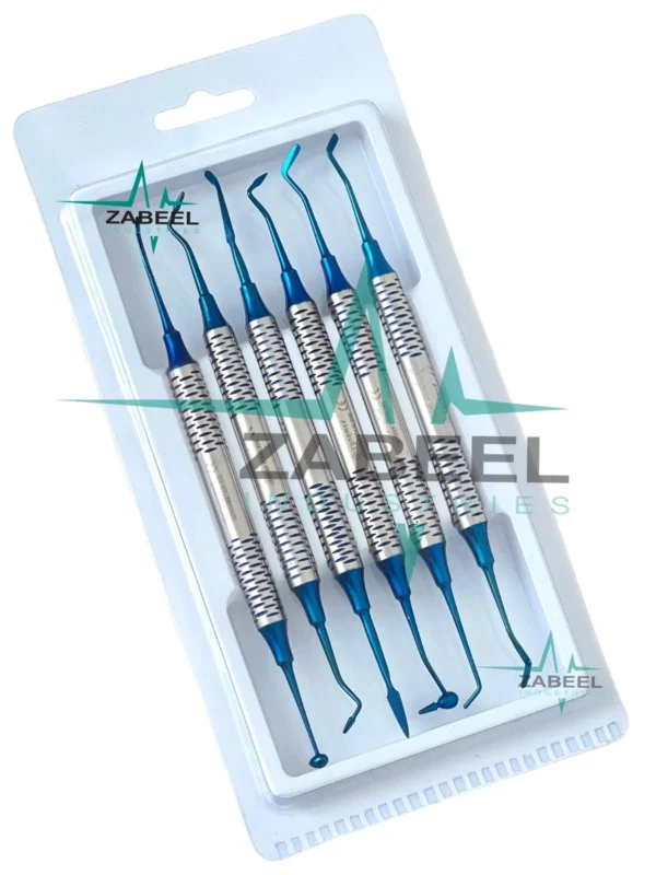 German Dental Composite Filling Instrument Blue Titanium Coated Restorative Kit By ZaBeel Industries