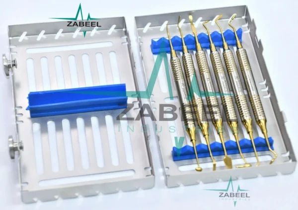 Dental Composite Filling Instrument GOLD Restorative Kit German with Cassettes By ZaBeel Industries